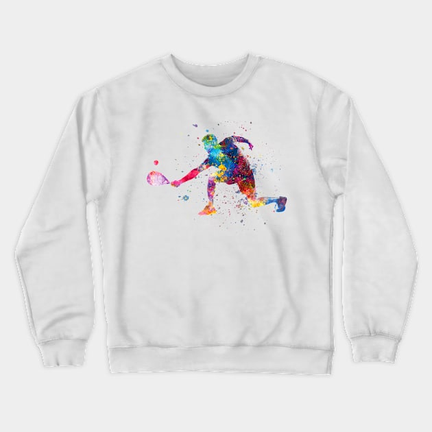 watercolor paddle player Crewneck Sweatshirt by PaulrommerArt